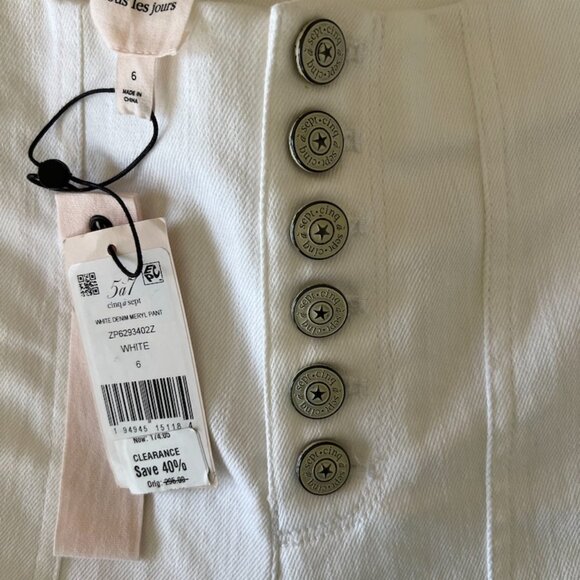 5 á 7 Cinque á Sept White Jeans size 6  NEW WITH TAGS - Picture 4 of 8